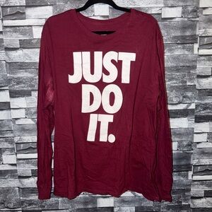 Nike Men's Maroon Long Sleeve Nike  Tee size XXL
